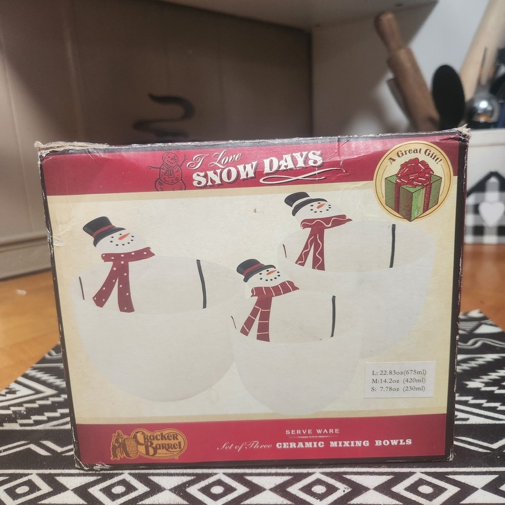 cracker barrel snowman bowls